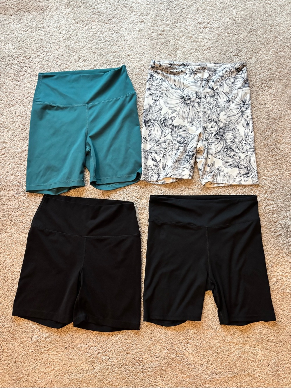 Women's High-Waist Black Bike Shorts